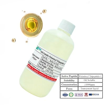 Oil soluble palmitoyl tripeptide-1